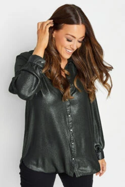 M&Co Dark Grey Metallic Shirt