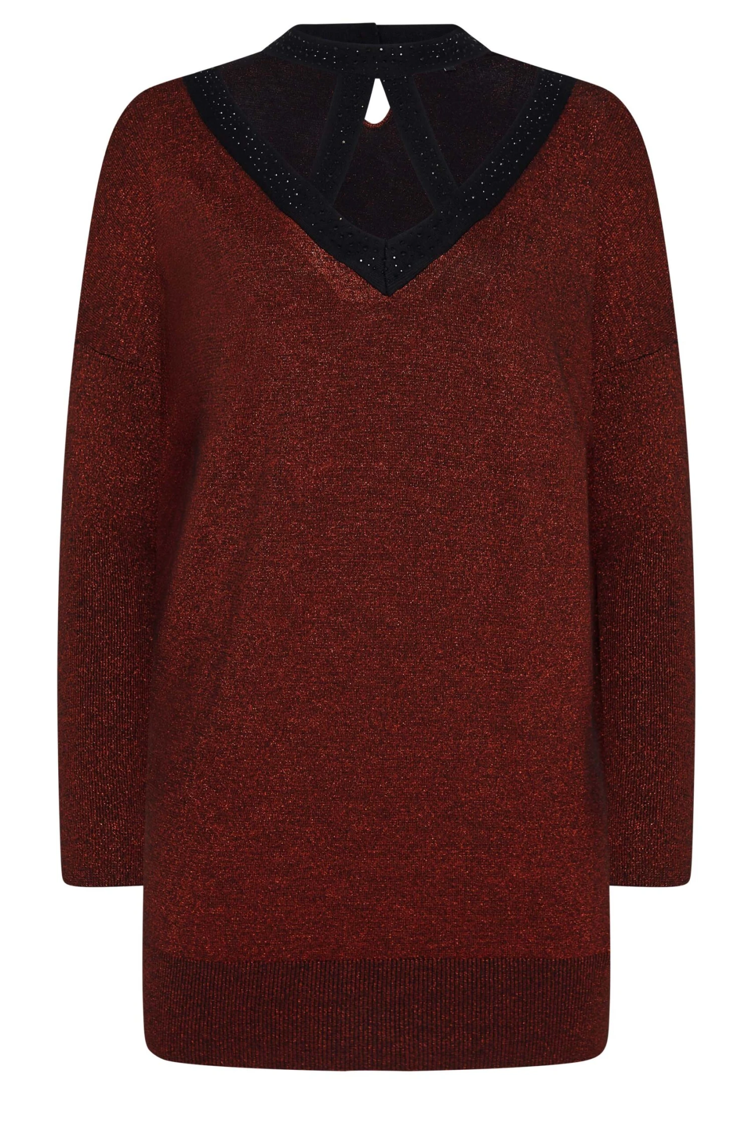 M&Co Red Glitter Cut Out Tunic Jumper 6 M&Co Red Glitter Cut Out Tunic Jumper - Image 6