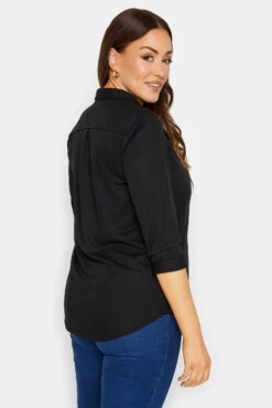 M&Co Black Half Placket Jersey Open Collar Shirt 9 M&Co Black Half Placket Jersey Open Collar Shirt -M&Co Sales Store 7bf7591f f165 4f 550526 C scaled