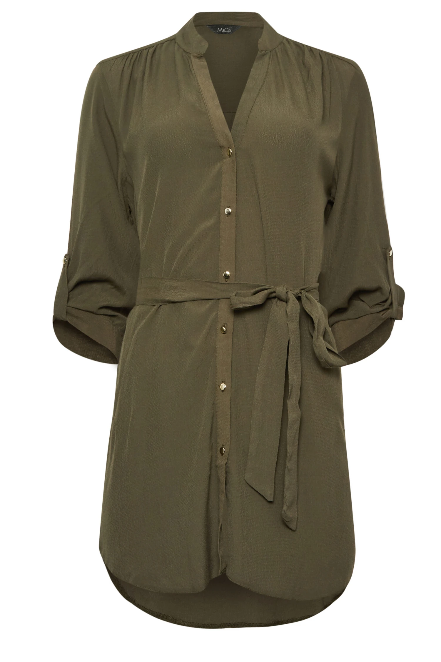 M&Co Khaki Green Tie Waist Blouse 6 M&Co Khaki Green Tie Waist Blouse - Image 6