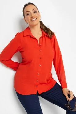 M&Co Orange Tie Waist Tunic Shirt