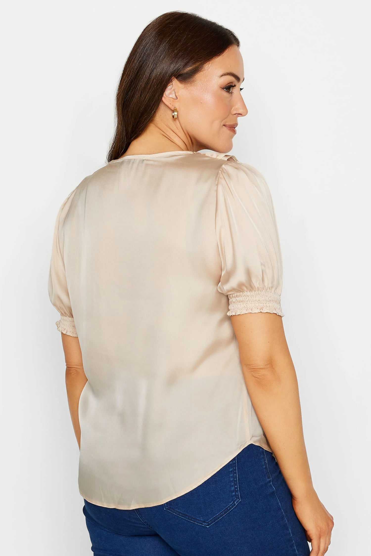 M&Co Nude Frill Front Blouse 3 M&Co Nude Frill Front Blouse - Image 3