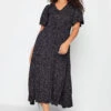 M&Co Navy Blue Polka Dot Maxi Dress