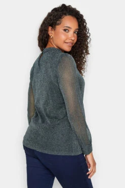 M&Co Grey Shimmer Keyhole Blouse -M&Co Sales Store 82065d95 848c 49 550272 C scaled