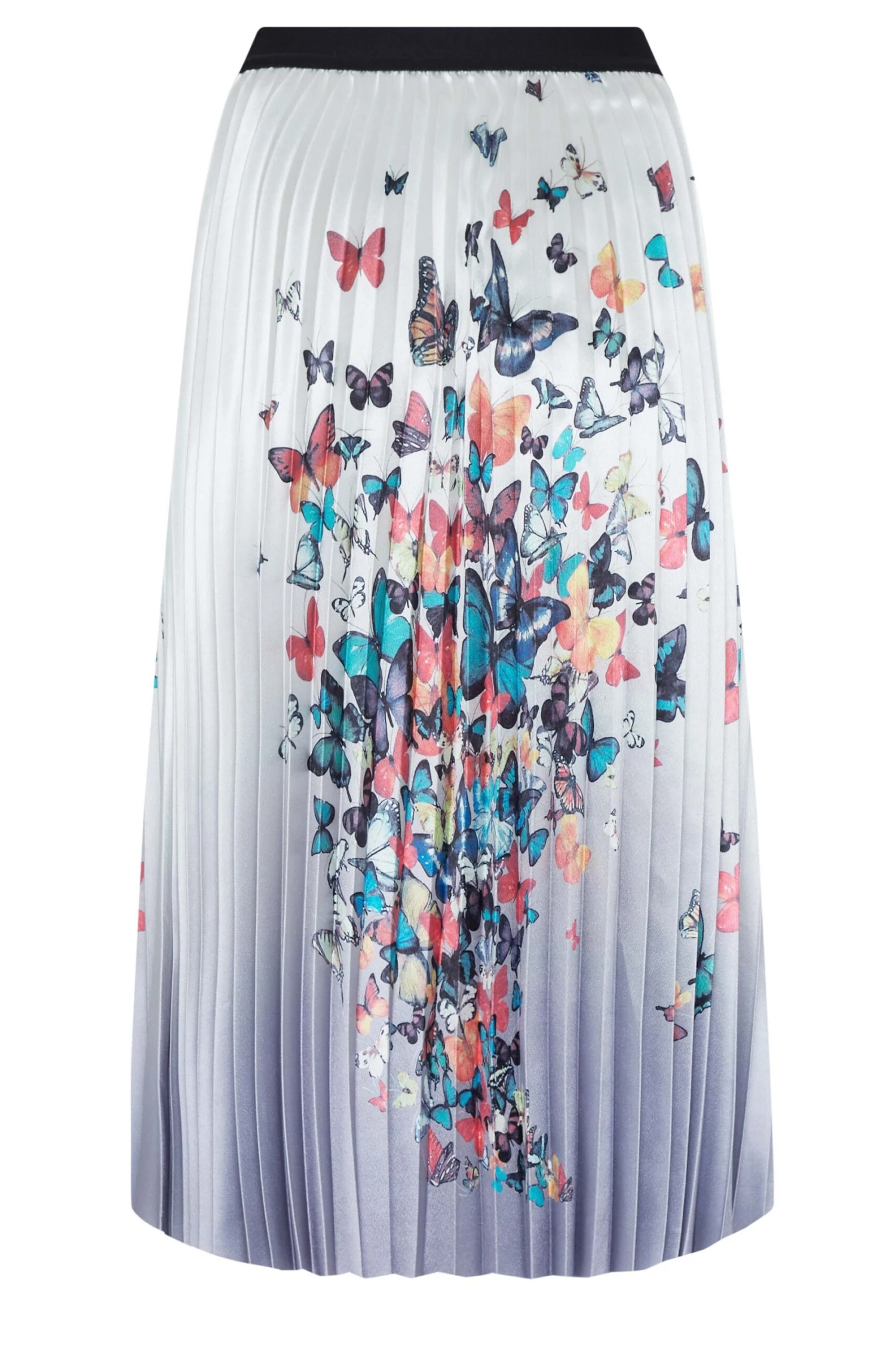 M&Co White Butterfly Print Pleated Midi Skirt 5 M&Co White Butterfly Print Pleated Midi Skirt - Image 5