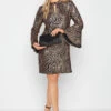 M&Co Black Sparkly Bell Sleeve Mini Dress