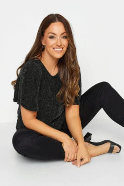 M&Co Black Brillo Angel Sleeve Wrap Top 10 M&Co Black Brillo Angel Sleeve Wrap Top -M&Co Sales Store 8411db8e c8a6 4f 550240 D scaled