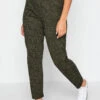 M&Co Khaki Green Animal Print Harem Trousers