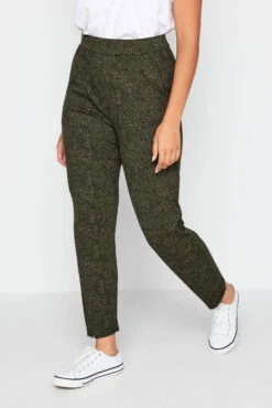 M&Co Khaki Green Animal Print Harem Trousers