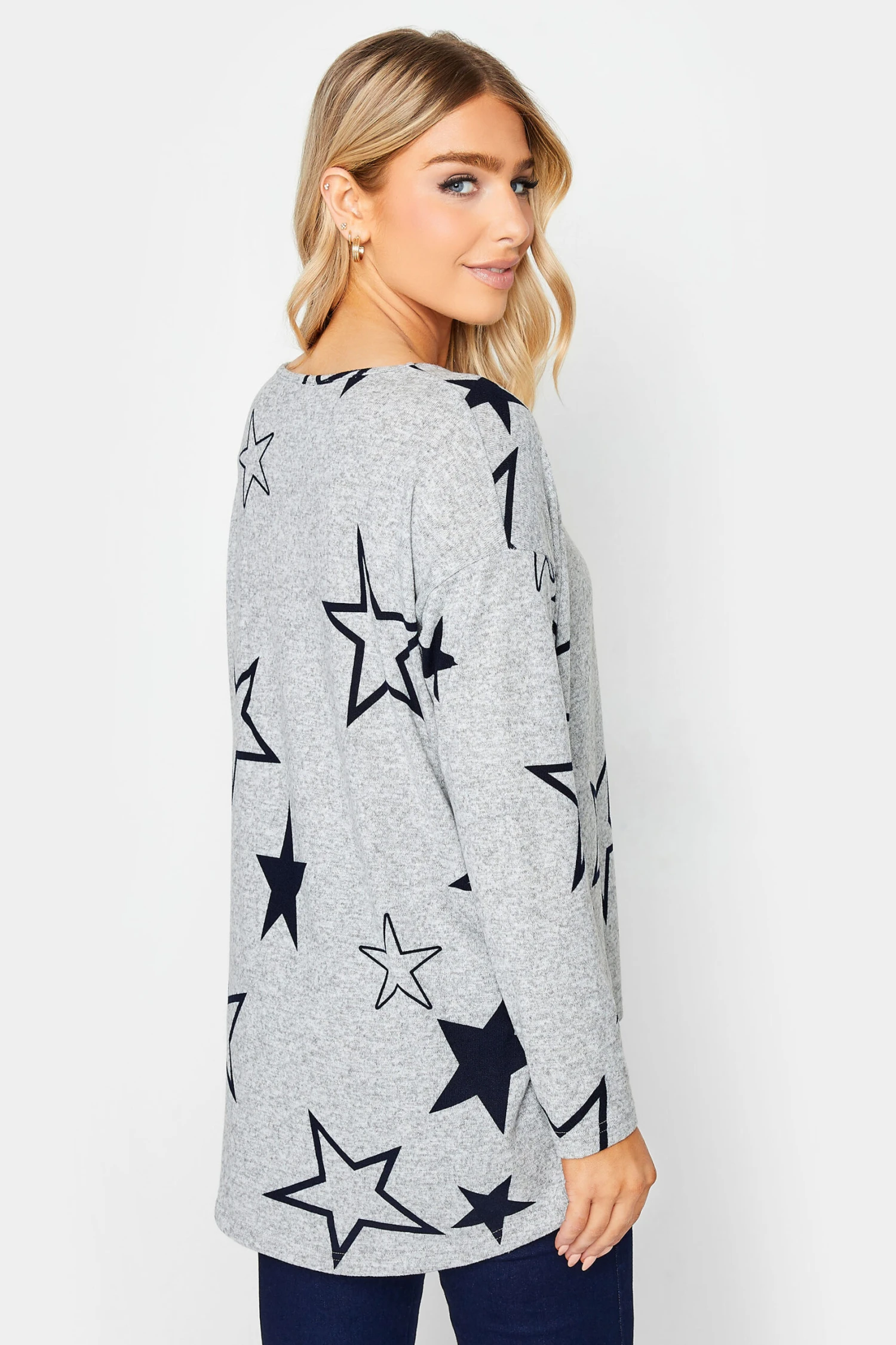M&Co Grey Star Print Jumper 3 M&Co Grey Star Print Jumper - Image 3