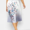 M&Co White Butterfly Print Pleated Midi Skirt