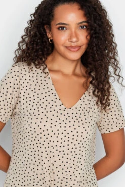 M&Co Beige Brown Spot Print Tie Detail T-Shirt 10 M&Co Beige Brown Spot Print Tie Detail T-Shirt -M&Co Sales Store 85ced444 d3cd 44 500564 D scaled