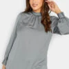 M&Co Grey Satin Blouse