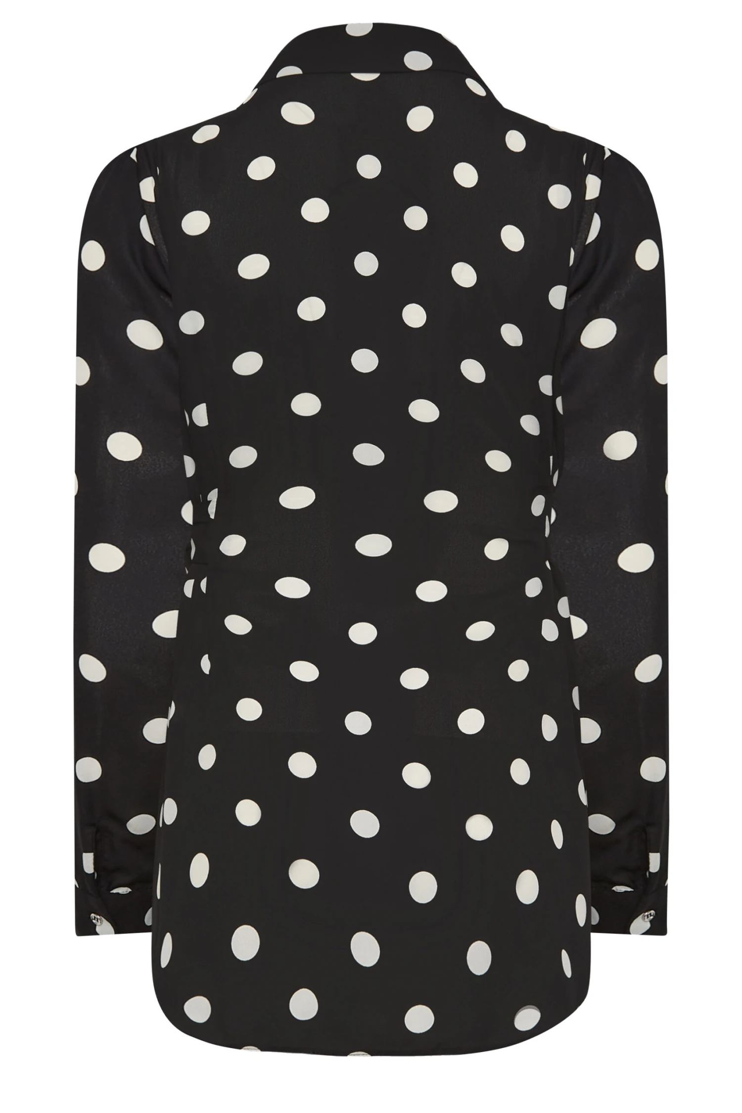 M&Co Black Polka Dot Tie Belt Shirt 8 M&Co Black Polka Dot Tie Belt Shirt - Image 8