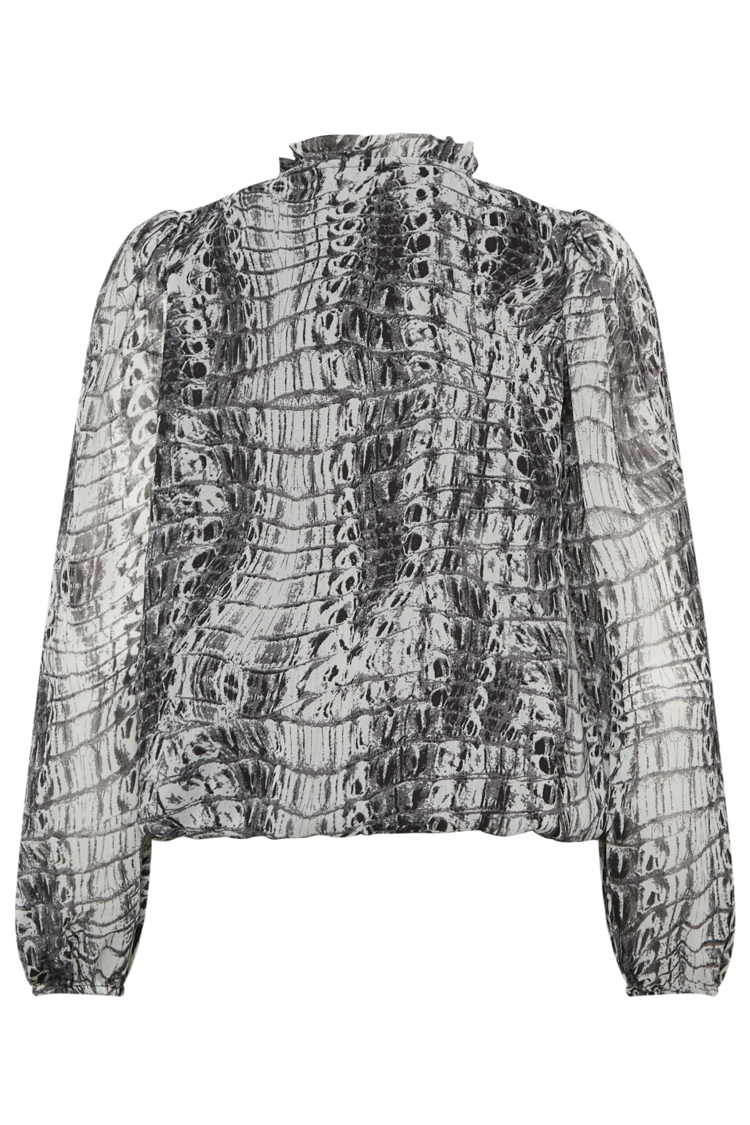 M&Co White Abstract Print Tie Neck Blouse 7 M&Co White Abstract Print Tie Neck Blouse - Image 7