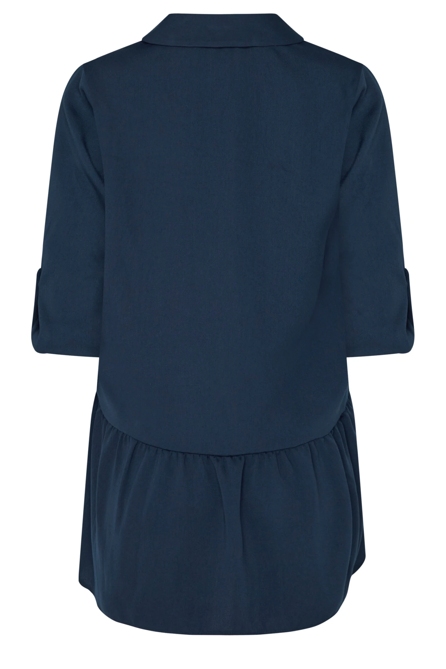 M&Co Navy Blue Frill Hem Shirt 7 M&Co Navy Blue Frill Hem Shirt - Image 7