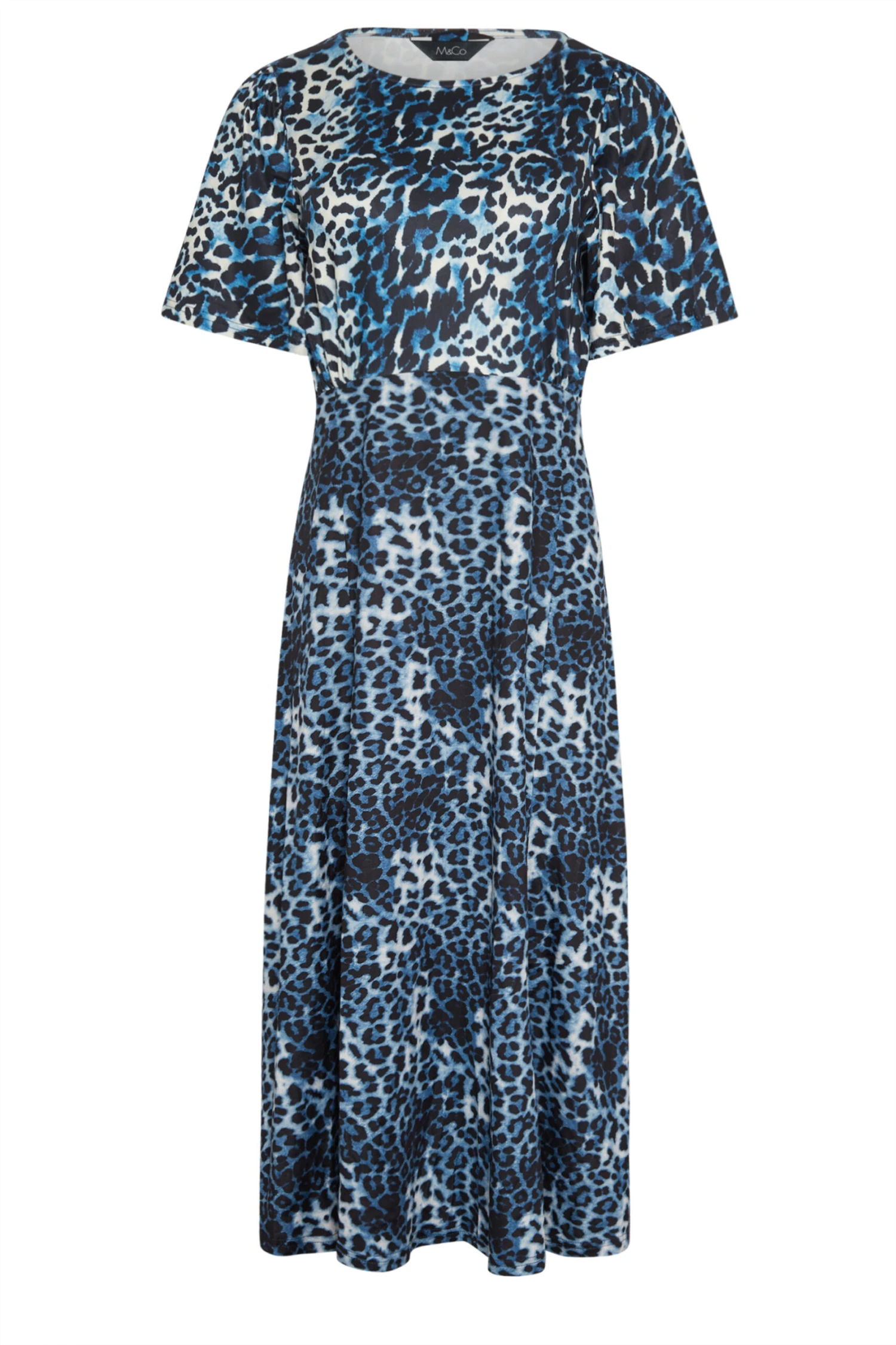 M&Co Blue Animal Print Midi Dress 6 M&Co Blue Animal Print Midi Dress - Image 6