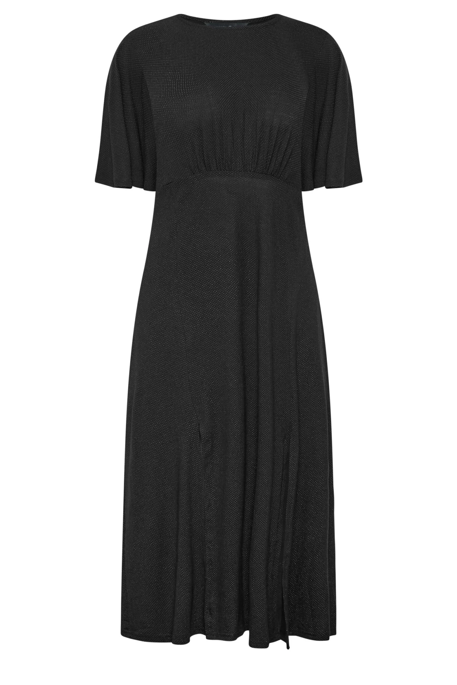 M&Co Black Angel Sleeve Split Hem Midi Dress 6 M&Co Black Angel Sleeve Split Hem Midi Dress - Image 6