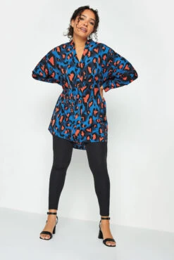 M&Co Cobalt Blue Leopard Print Blouse -M&Co Sales Store 89406440 bc73 49 550472 B scaled