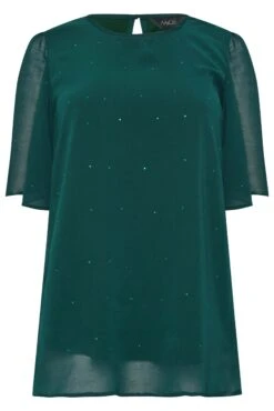 M&Co Green Gem Detail Angel Sleeve Blouse 12 M&Co Green Gem Detail Angel Sleeve Blouse -M&Co Sales Store 89791779 7cbb 4f 550624 X scaled