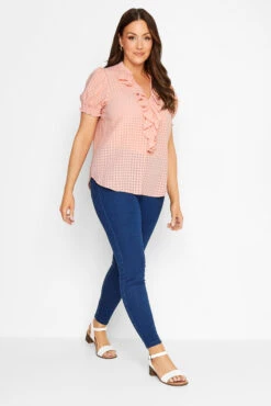 M&Co Pink Gingham Frill Front Blouse 8 M&Co Pink Gingham Frill Front Blouse -M&Co Sales Store 8b25ed49 25f8 47 550338 B scaled