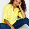 M&Co Yellow Tab Sleeve Blouse