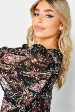 M&Co Black Paisley Print Angel Sleeve Blouse 10 M&Co Black Paisley Print Angel Sleeve Blouse -M&Co Sales Store 8ced419f 9a48 4d 550622 D scaled