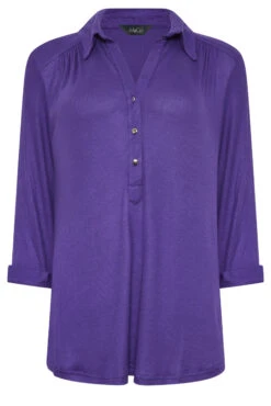 M&Co Purple V-Neck Half Placket Shirt -M&Co Sales Store 8e121813 91e3 42 550525 X scaled
