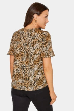 M&Co Brown Animal Print Frill Sleeve Button Through Blouse 9 M&Co Brown Animal Print Frill Sleeve Button Through Blouse -M&Co Sales Store 8e1cf230 3c3d 46 550148 C scaled