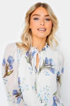 M&Co White Floral Print Tie Neck Blouse -M&Co Sales Store 8e268c88 207f 46 550675 D scaled