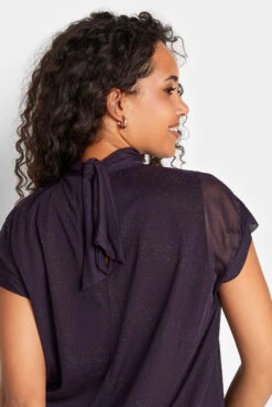 M&Co Dark Purple Tie Neck Blouse 10 M&Co Dark Purple Tie Neck Blouse -M&Co Sales Store 8e3dba46 fb96 4e 550122 D scaled