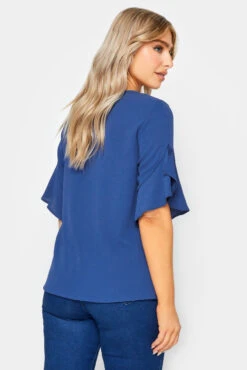 M&Co Cobalt Blue Frill Sleeve Blouse -M&Co Sales Store 8f03cc63 1698 4a 550164 C scaled