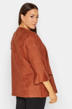 M&Co Brown Suedette Waterfall Jacket -M&Co Sales Store 8f2d68f6 3ea9 41 550109 C scaled