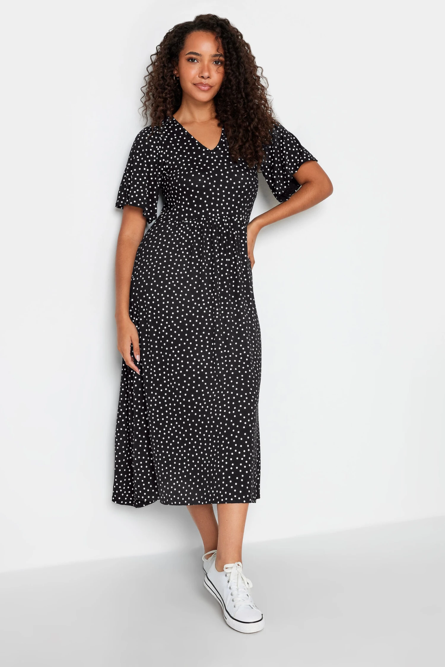 M&Co Black Polka Dot Maxi Dress 2 M&Co Black Polka Dot Maxi Dress - Image 2