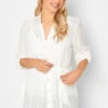 M&Co White Tie Waist Textured Tunic Shirt