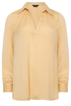 M&Co Yellow Satin V-Neck Blouse -M&Co Sales Store 90235a64 09a7 46 550289 X scaled