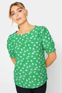 M&Co Green Daisy Print Blouse