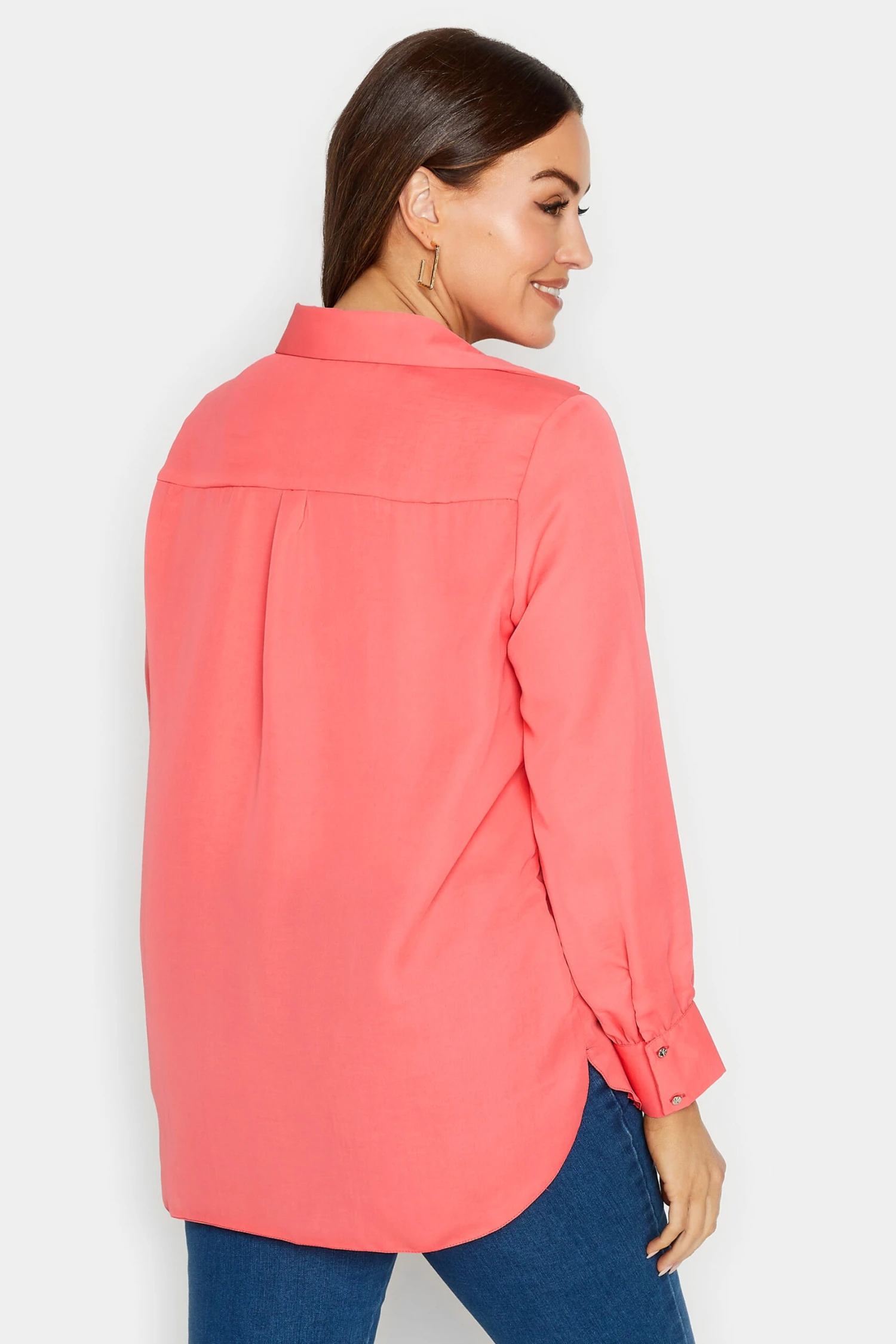 M&Co Pink V-Neck Collared Blouse 3 M&Co Pink V-Neck Collared Blouse - Image 3