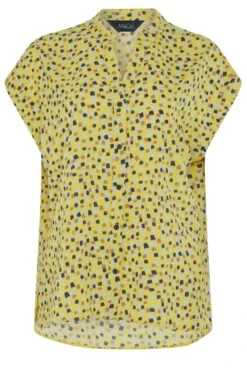 M&Co Yellow Spot Print V-Neck Blouse -M&Co Sales Store 9338b83c 1f5b 44 550108 X scaled