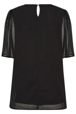 M&Co Black Dobby Angel Sleeve Blouse -M&Co Sales Store 93bae396 9413 45 550621 Y scaled