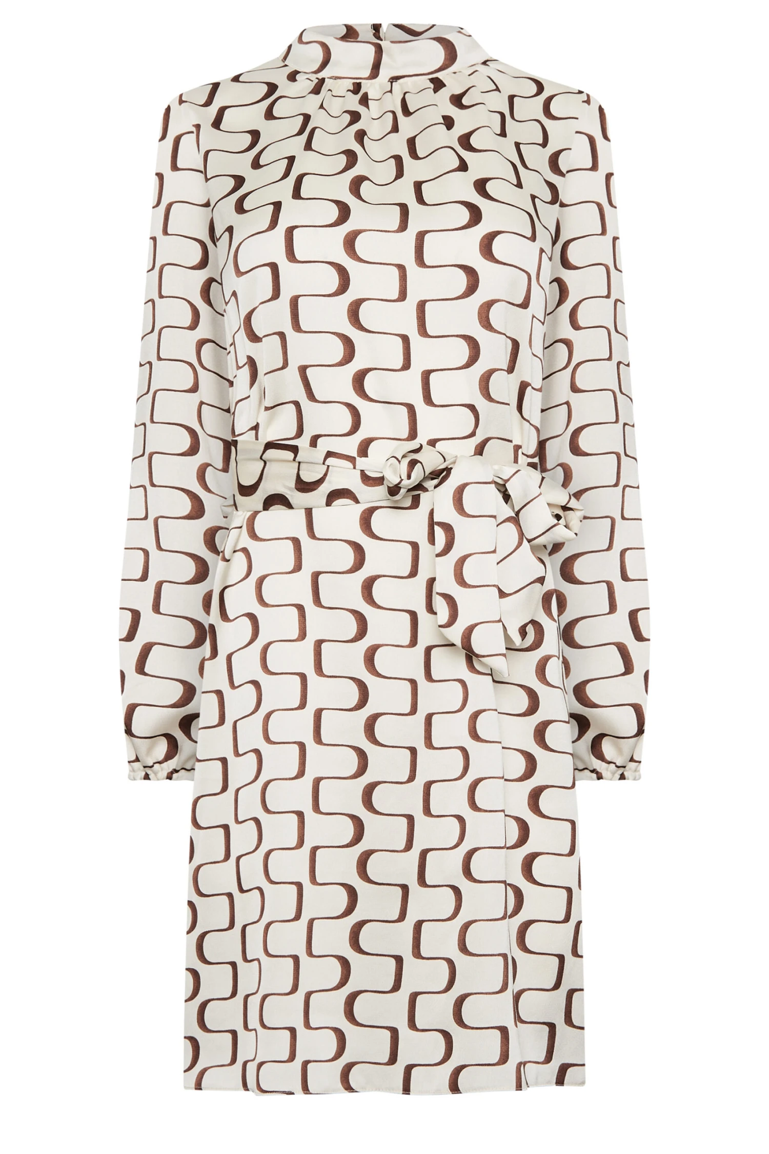 M&Co White Ivory Geometric Print High Neck Tunic Blouse 7 M&Co White Ivory Geometric Print High Neck Tunic Blouse - Image 7