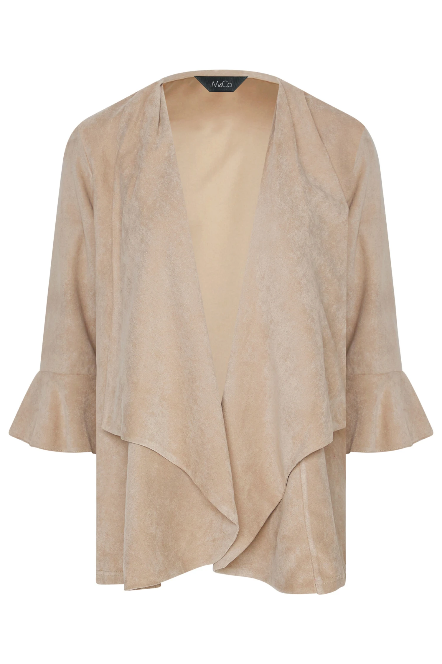 M&Co Cream Suedette Waterfall Jacket 6 M&Co Cream Suedette Waterfall Jacket - Image 6