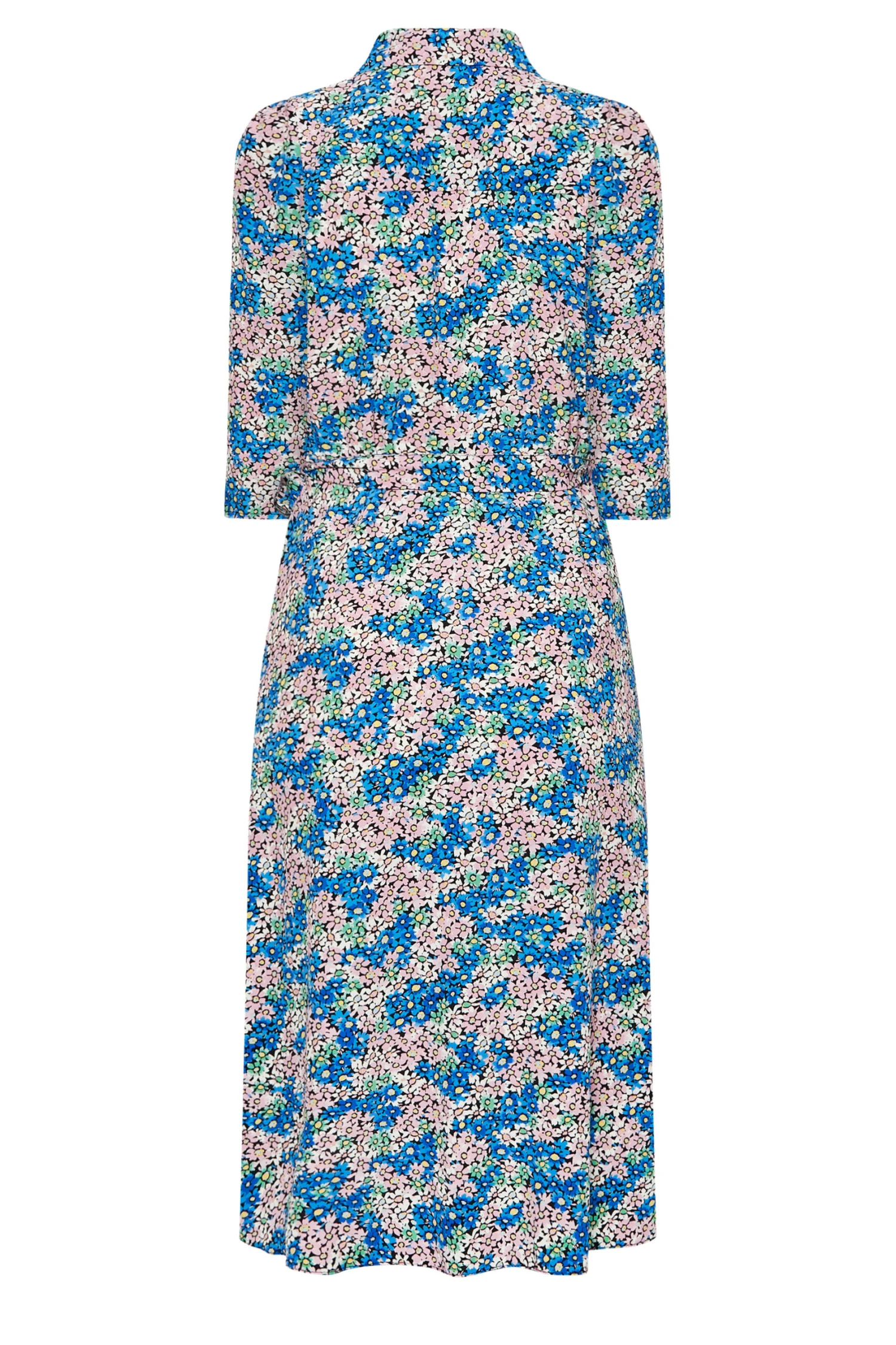 M&Co Blue Ditsy Floral Tie Belt Dress 7 M&Co Blue Ditsy Floral Tie Belt Dress - Image 7