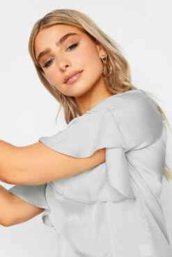 M&Co Grey Frill Sleeve Blouse -M&Co Sales Store 95095135 d380 4b 550160 D scaled