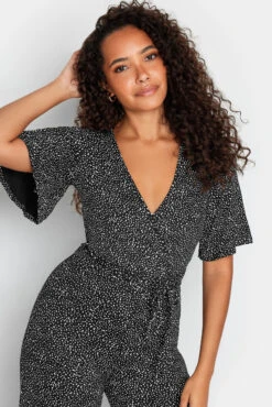 M&Co Black Spot Print Wrap Wide Leg Jumpsuit -M&Co Sales Store 9527177b 3f5d 42 500568 D scaled