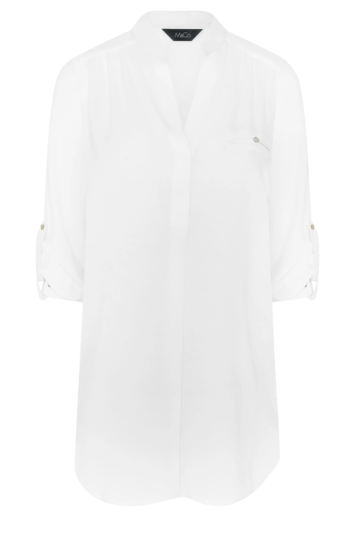 M&Co Ivory White Tab Sleeve Blouse 6 M&Co Ivory White Tab Sleeve Blouse - Image 6