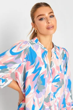 M&Co Pink Leaf Print Half Placket Shirt -M&Co Sales Store 96069fbb d367 4f 550666 D scaled