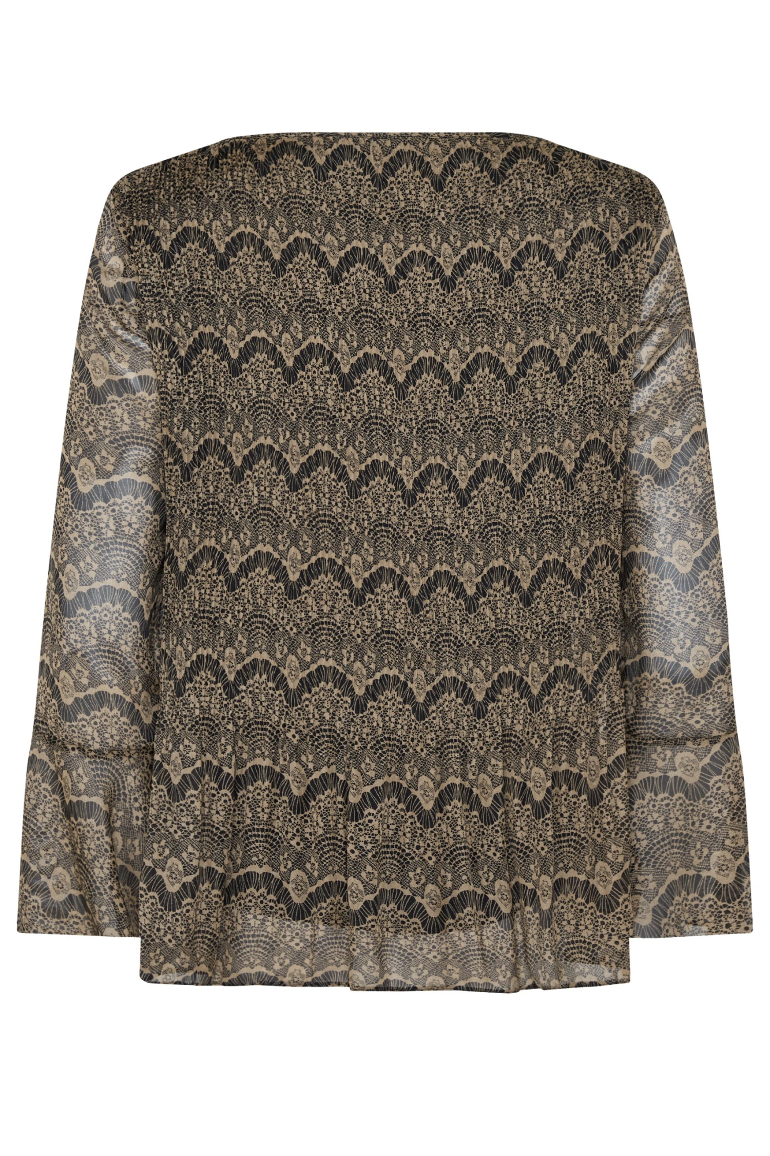 M&Co Brown Long Sleeve Lace Print Pleat Top 7 M&Co Brown Long Sleeve Lace Print Pleat Top - Image 7