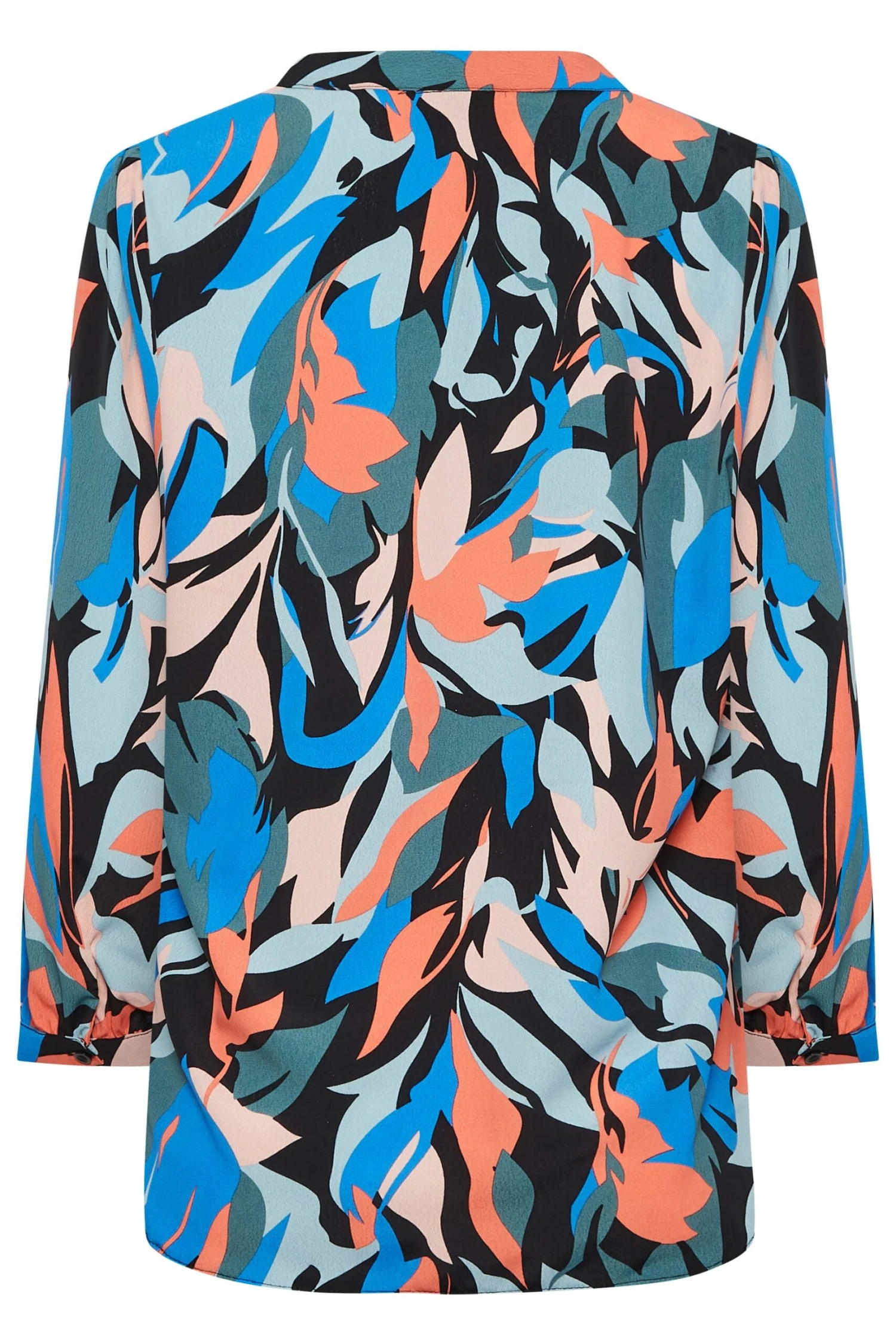 M&Co Black Leaf Print Half Placket Shirt 7 M&Co Black Leaf Print Half Placket Shirt - Image 7