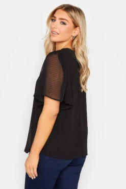 M&Co Black Dobby Angel Sleeve Blouse -M&Co Sales Store 978b9576 c643 44 550621 C scaled